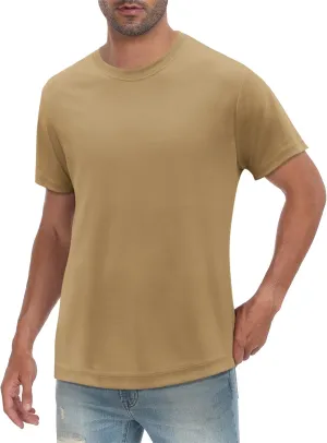 Senshomi Men's Tech T-Shirts 100% Cotton Silky Smooth Undershirts Soft Summer Tees (TechTee Pro S)