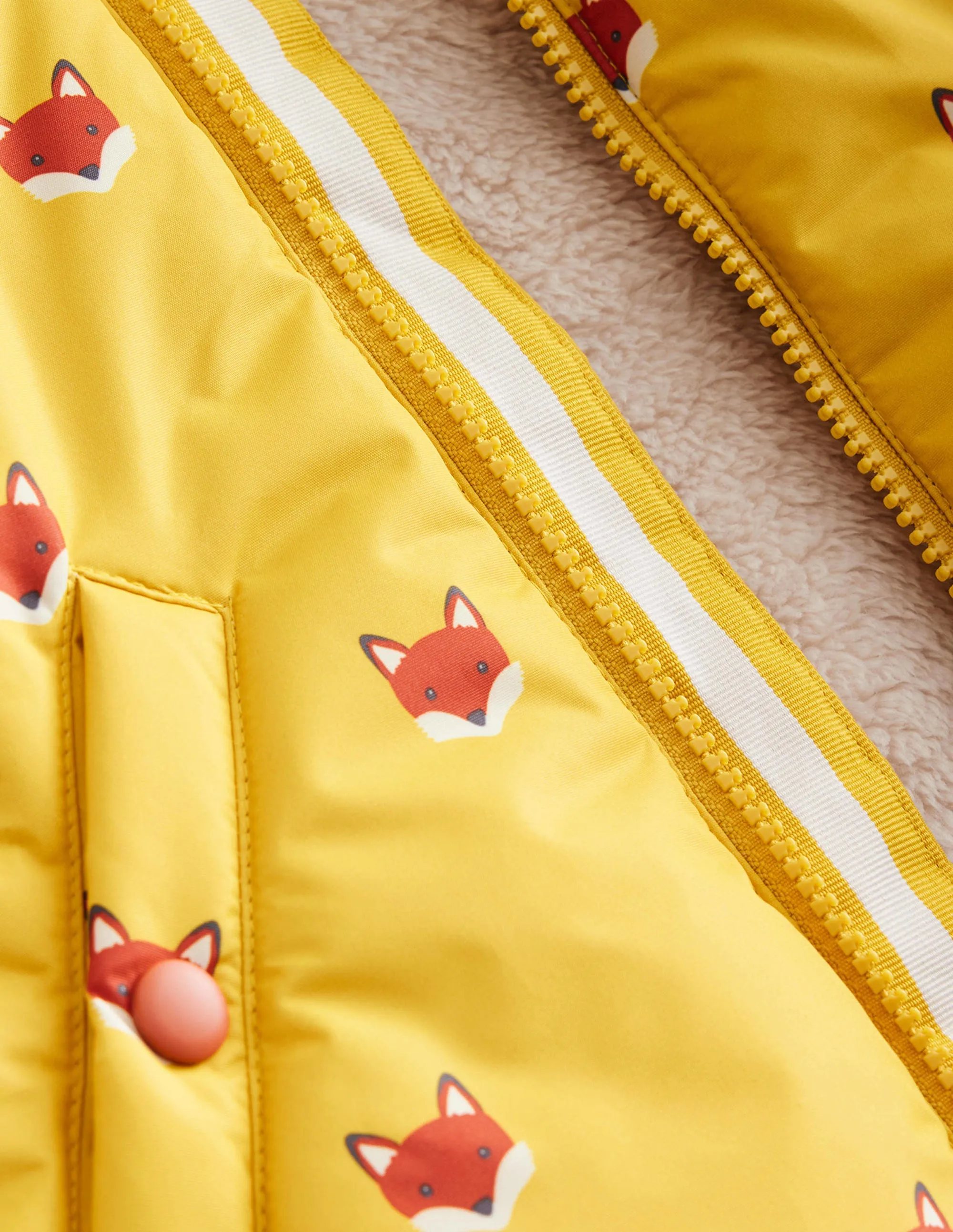 Sherpa Lined Anorak-Yellow Fox Heads