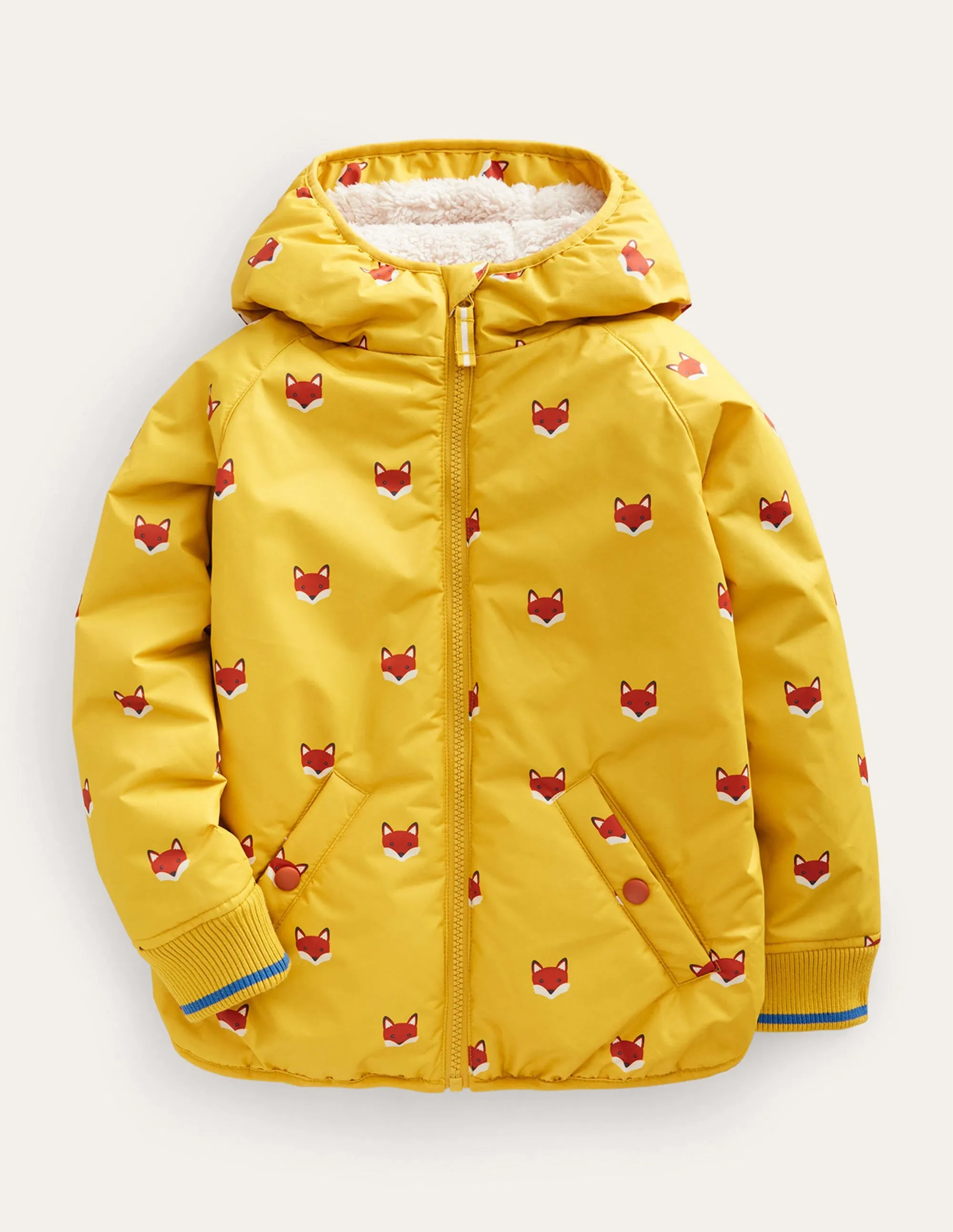 Sherpa Lined Anorak-Yellow Fox Heads