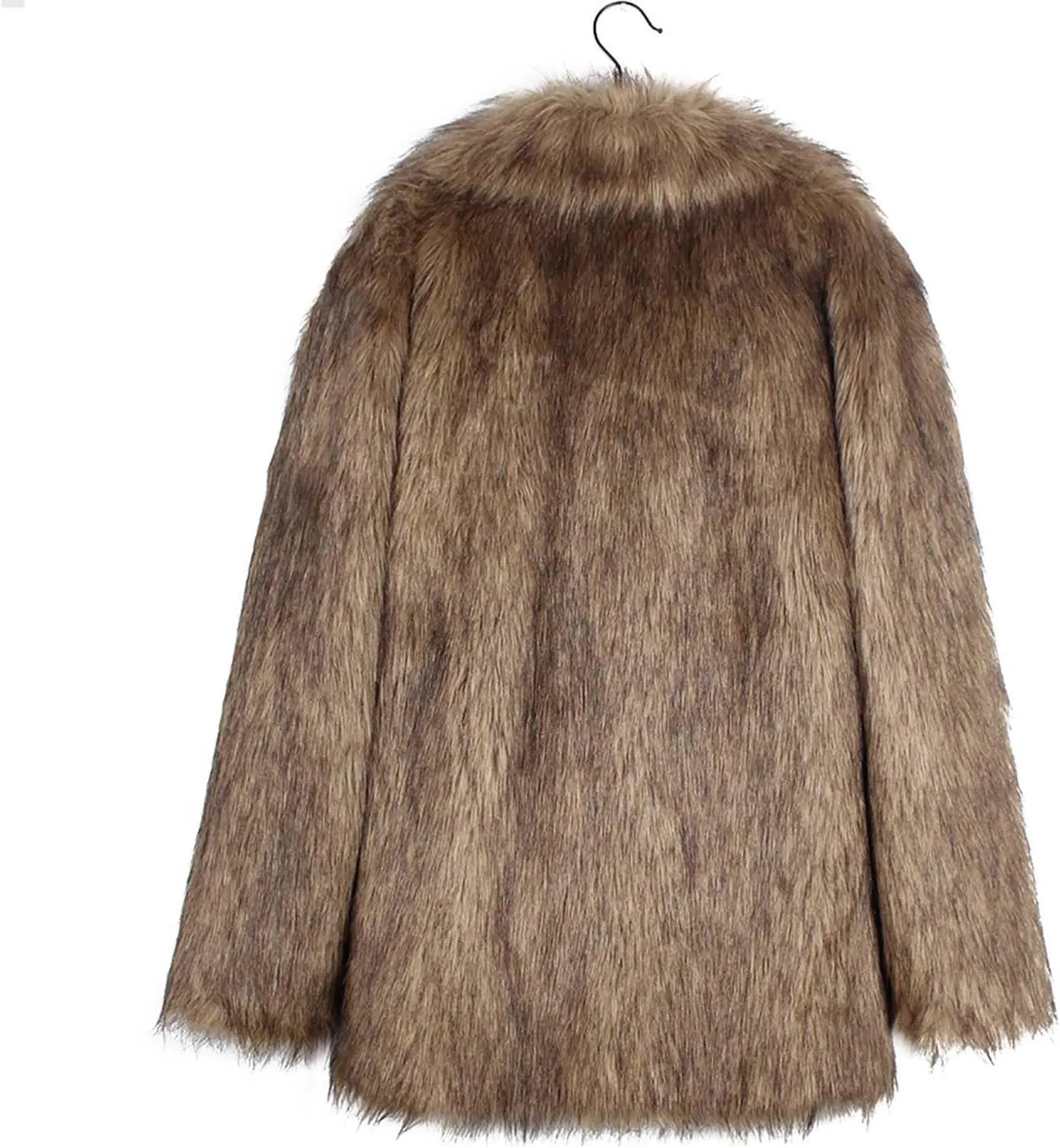 SHOPESSA Womens Winter Fashion Outerwear Faux Fur Plush Leopard Long Mink Coat Fuzzy Sherpa Jacket Wool Fleece Trench Coat