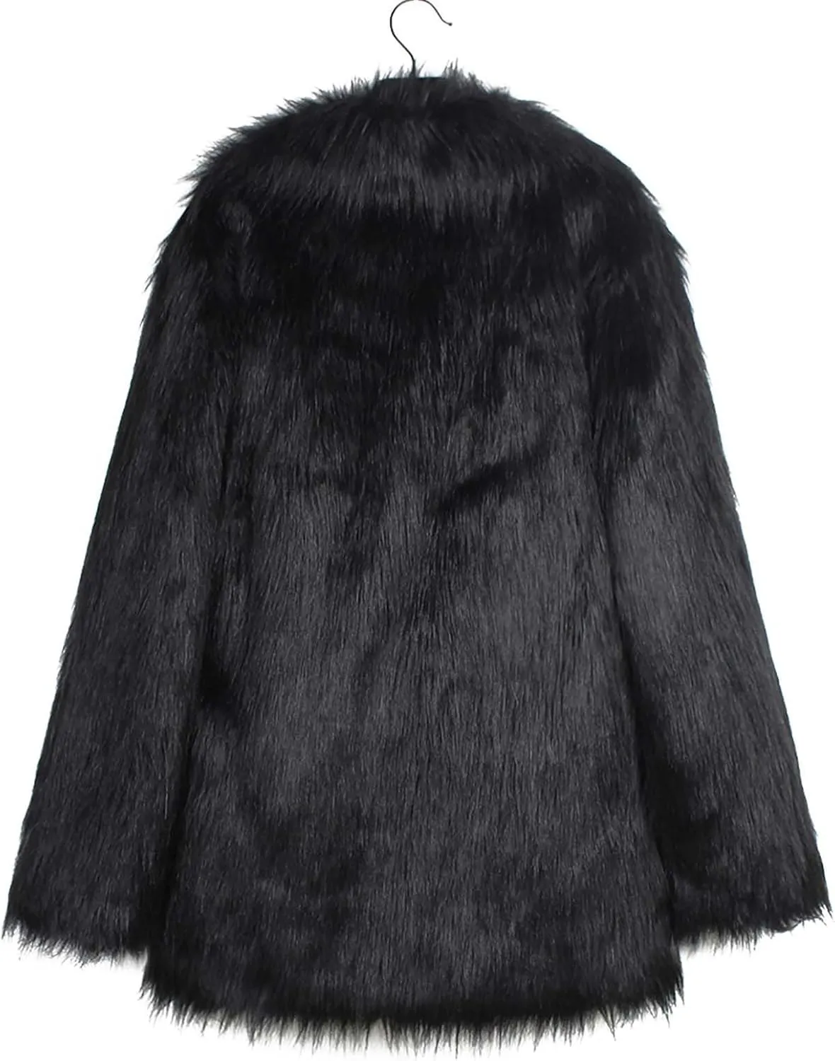 SHOPESSA Womens Winter Fashion Outerwear Faux Fur Plush Leopard Long Mink Coat Fuzzy Sherpa Jacket Wool Fleece Trench Coat