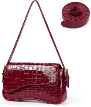 Sightor Shoulder Bag for Women, PU Leather Crossbody Bag Clutch Purse with 2 Adjustable Straps Hobo Bag Y2K Trendy Saddle Bag