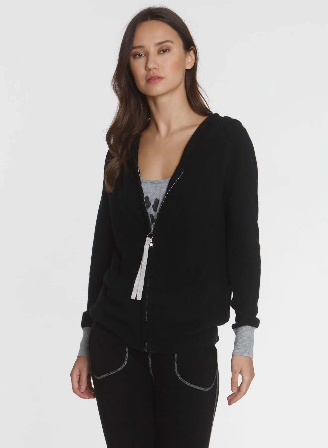 Silver Star Hoodie - Black