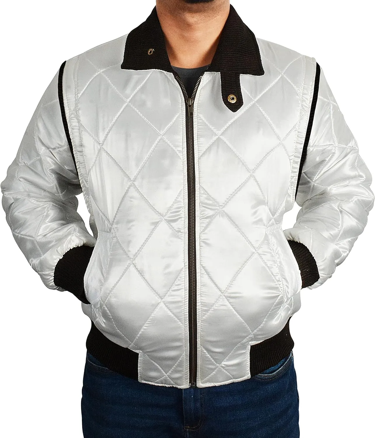 SKY-SELLER Mens Motorcycle Driver Gosling Scorpio Logo Bomber Satin Jacket - Lightweight Jacket For Men