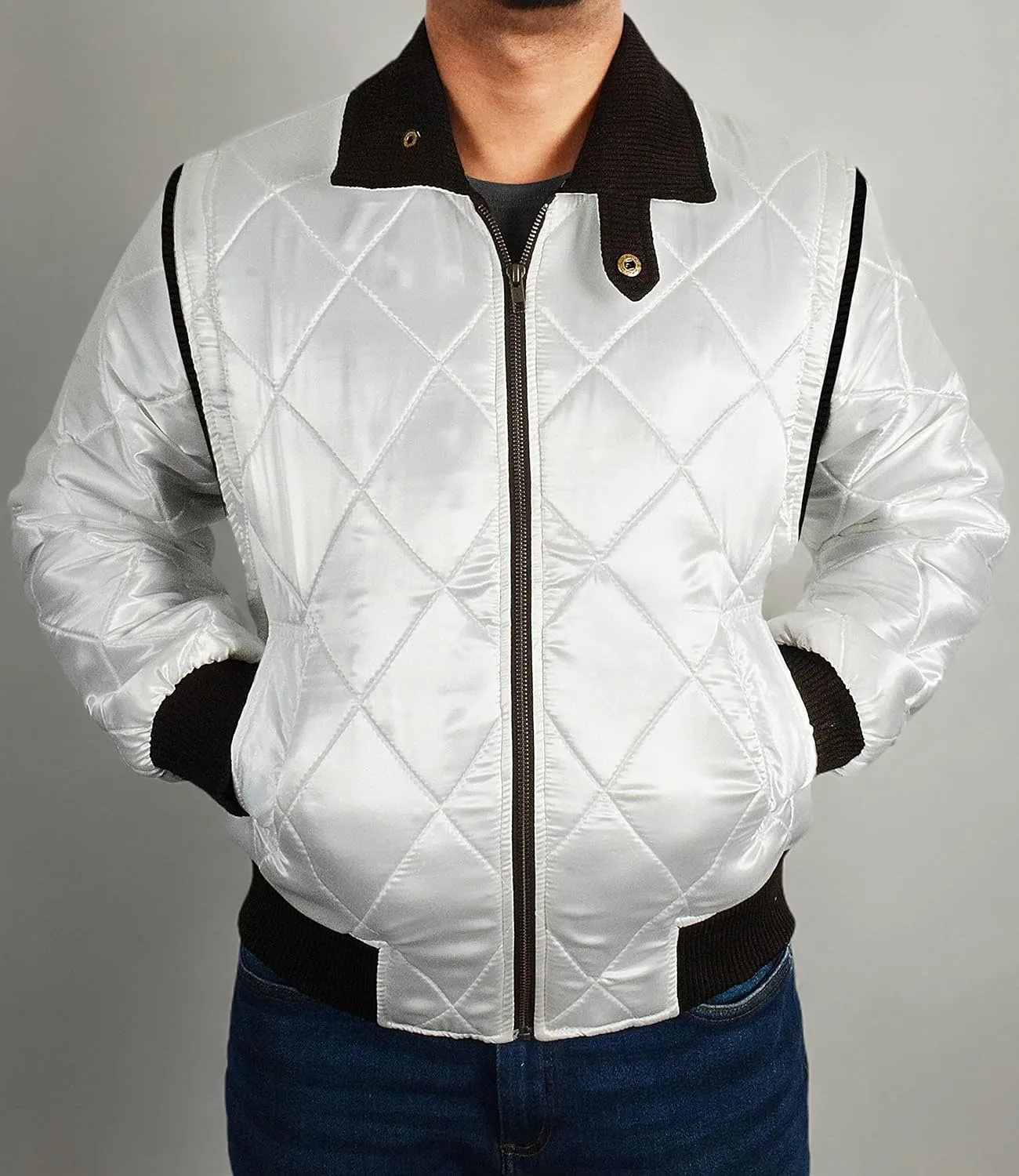 SKY-SELLER Mens Motorcycle Driver Gosling Scorpio Logo Bomber Satin Jacket - Lightweight Jacket For Men
