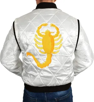SKY-SELLER Mens Motorcycle Driver Gosling Scorpio Logo Bomber Satin Jacket - Lightweight Jacket For Men