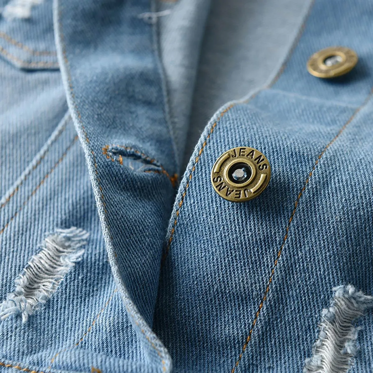 SOFEON Toddler Baby Boy Girls Denim Jacket Button Down Basic Ripped Hoodie Jeans Coat Kid Cowboy Outwear Casual Clothes