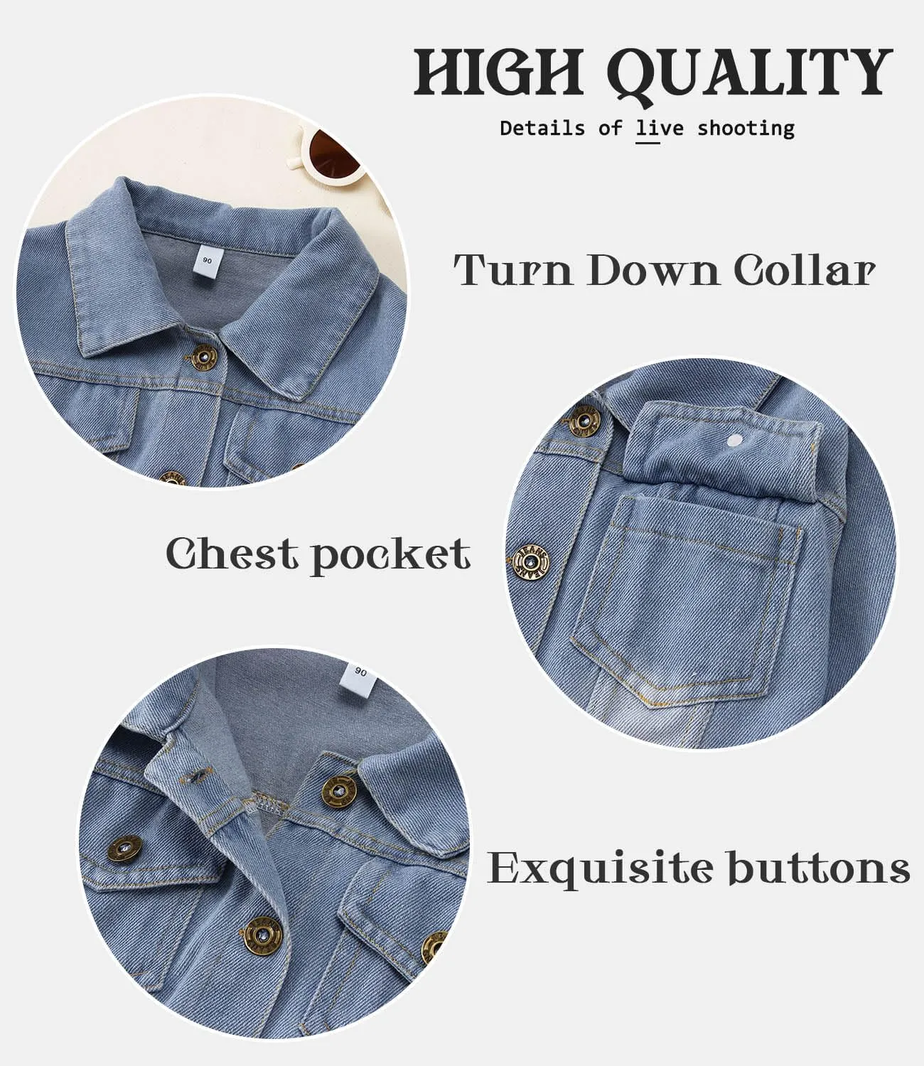 SOFEON Toddler Baby Boy Girls Denim Jacket Button Down Basic Ripped Hoodie Jeans Coat Kid Cowboy Outwear Casual Clothes