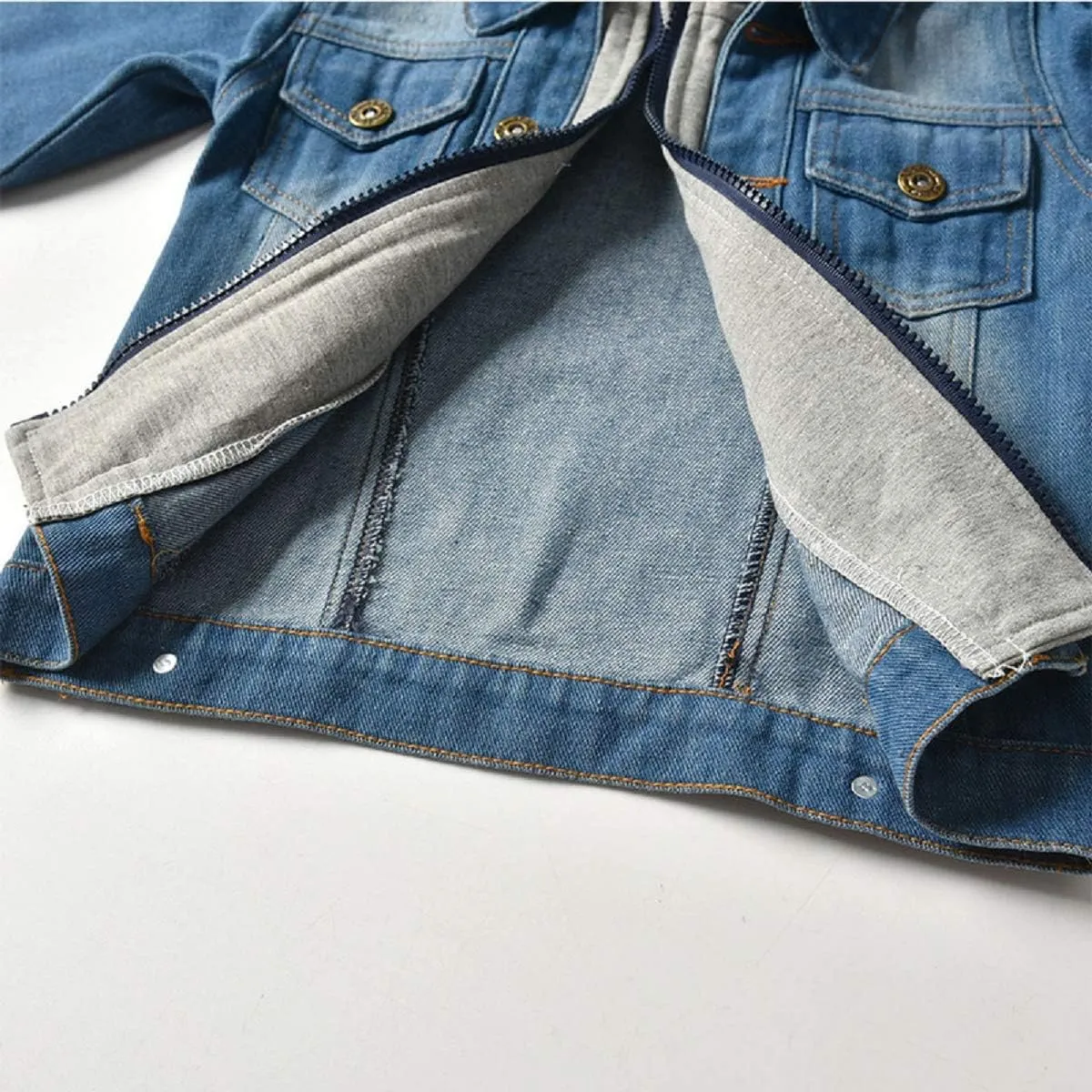 SOFEON Toddler Baby Boy Girls Denim Jacket Button Down Basic Ripped Hoodie Jeans Coat Kid Cowboy Outwear Casual Clothes