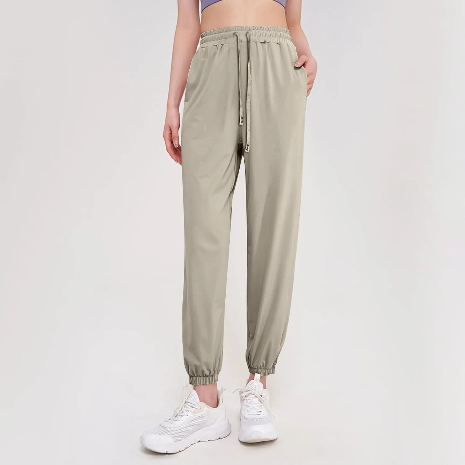 Sweatpants Women,Cargo Pants for Girls Dressy High Waisted Linen Cotton Palazzo Trousers Straight Leg