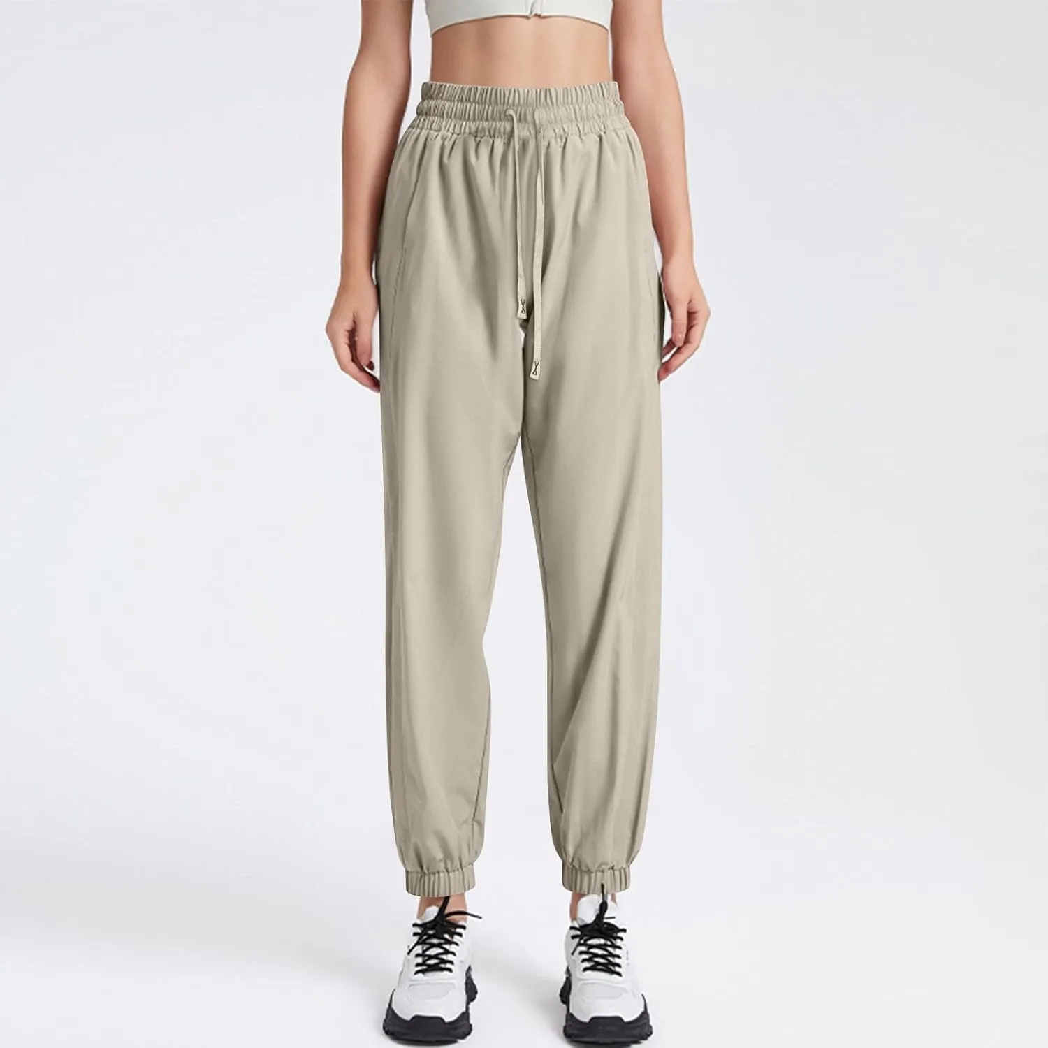 Sweatpants Women,Cargo Pants for Girls Dressy High Waisted Linen Cotton Palazzo Trousers Straight Leg