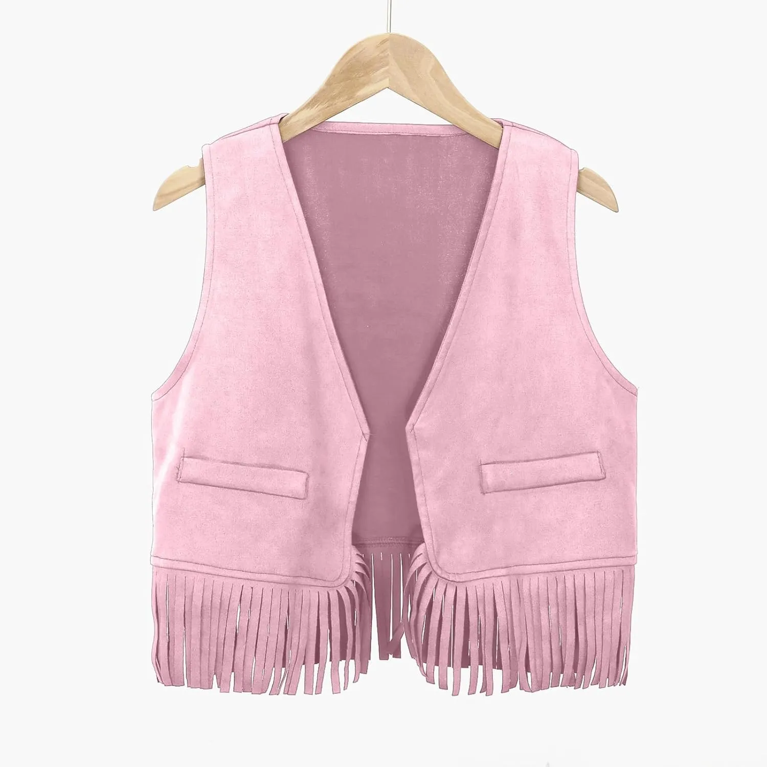 Tassel Vest for Girls Boys Western Cowgirl Vest Halloween Costume Waistcoat Jacket