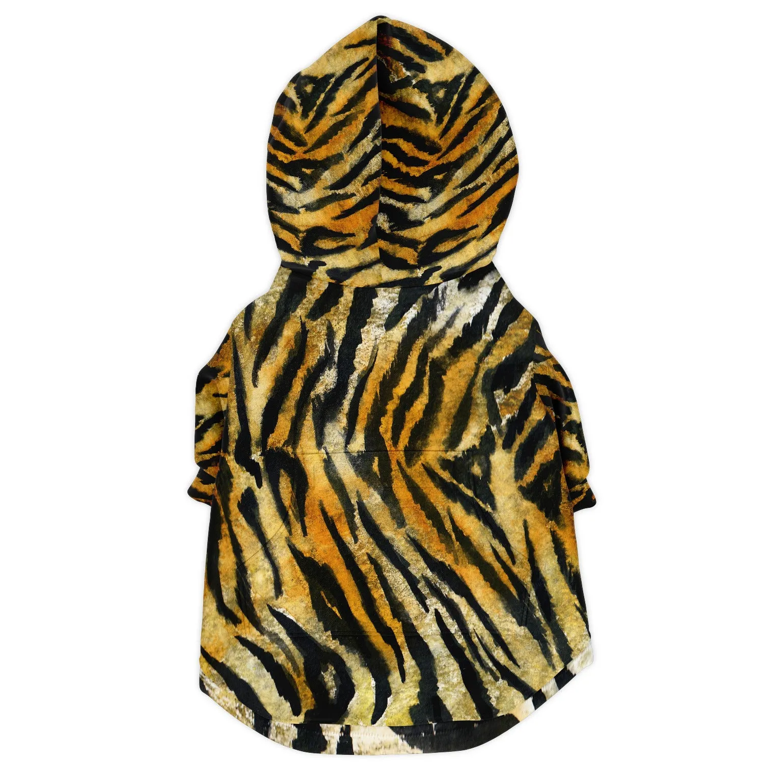 Tiger Stripe Print Dog Hoodie, Soft Comfortable Zip-Up Premium Hoodie For Dog Pet Owners