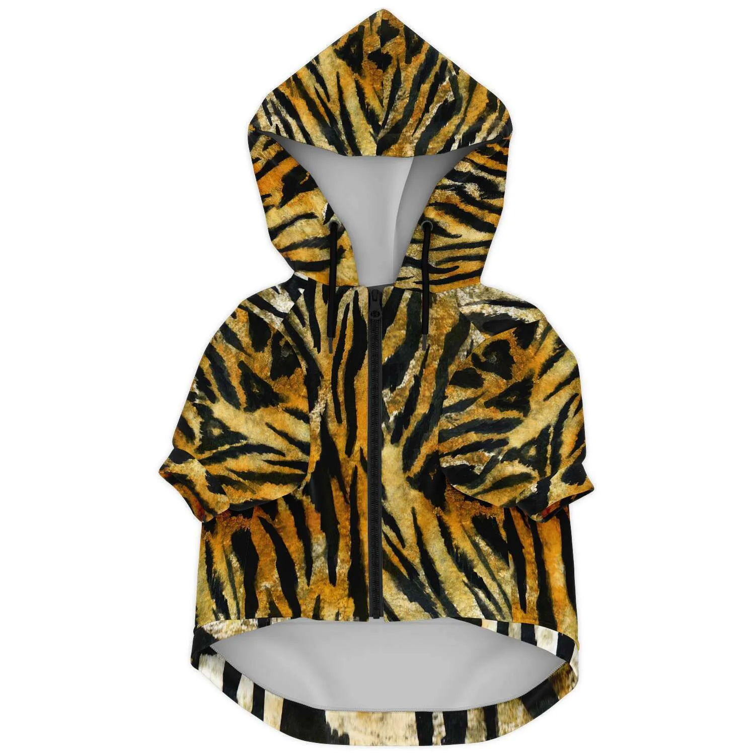 Tiger Stripe Print Dog Hoodie, Soft Comfortable Zip-Up Premium Hoodie For Dog Pet Owners
