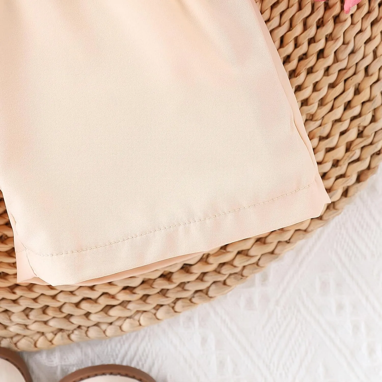 Toddler Girl Summer 2-Piece Solid Color Vest   Casual Shorts Set