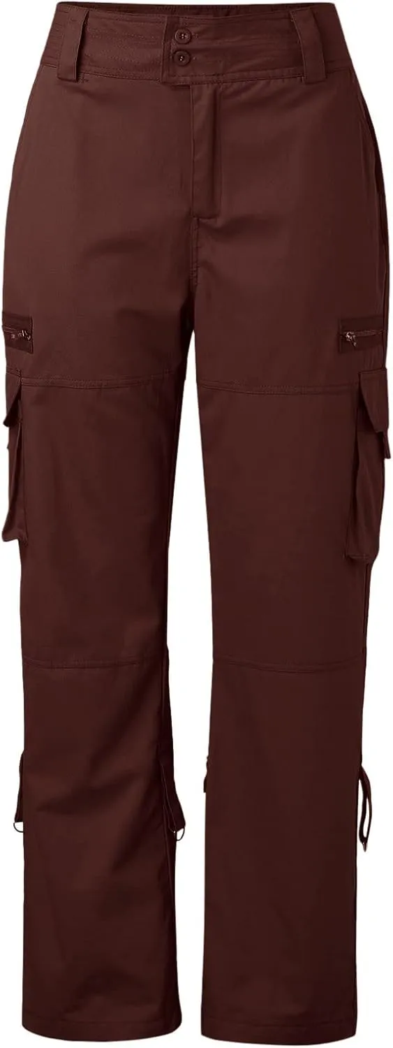 Travel Streetwear Baggy Stretchy Pants Clothes Black Pants High Waist Zipper Slim Drawstring Quick Dry Hiking Pants