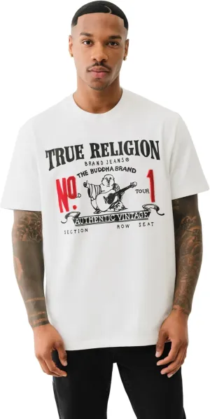 True Religion Men's Short Sleeve True Vintage No.1 Tee - Casual Graphic Crew Neck T-Shirt