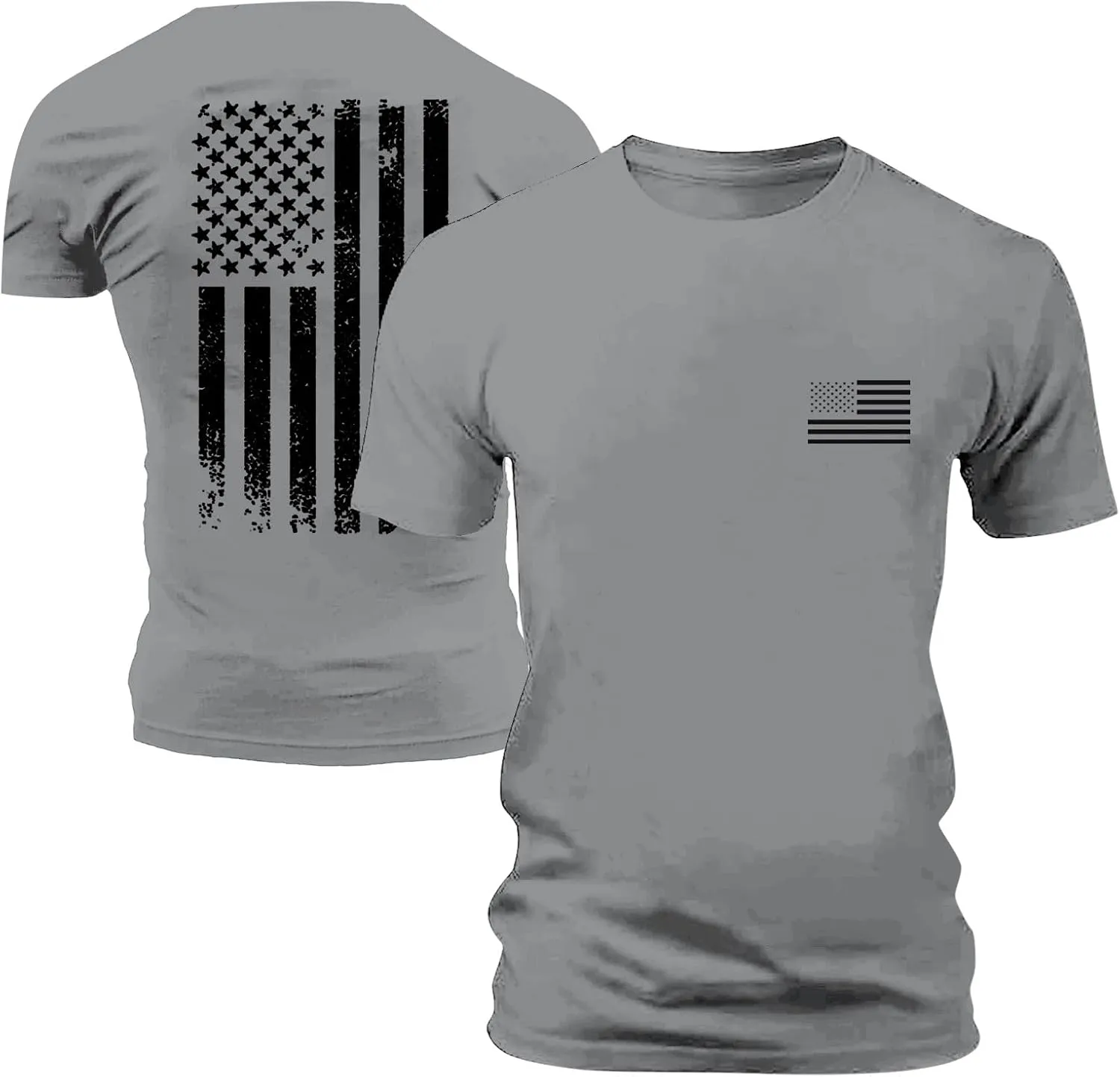 Tshirts for Men Short Sleeve 4th of July American Flag Printed Shirt Breathable Vintage Quick Dry Trendy Outfits