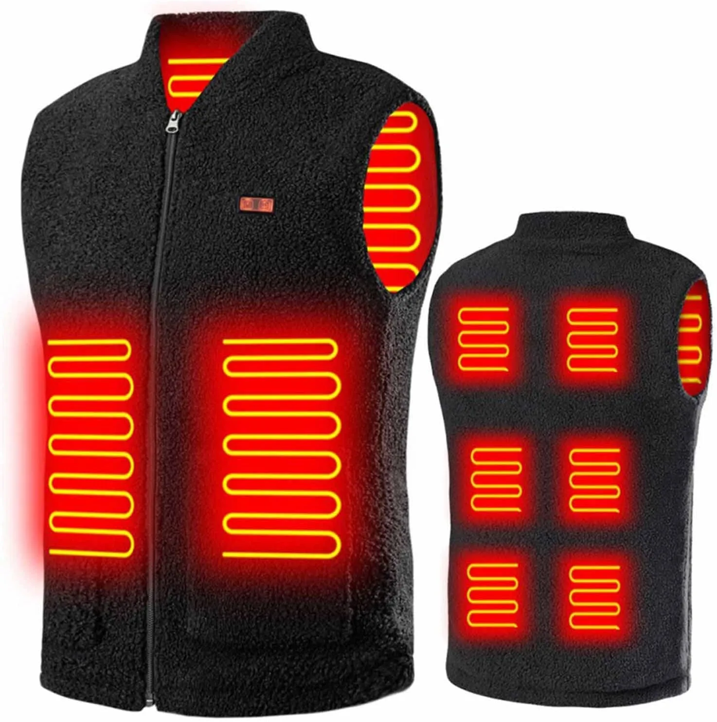 tuduoms Heated Vest for Women Men Warm Electric Heated Down Jacket Winter USB Rechargeable Heated Puffer Coat No Battery Pack