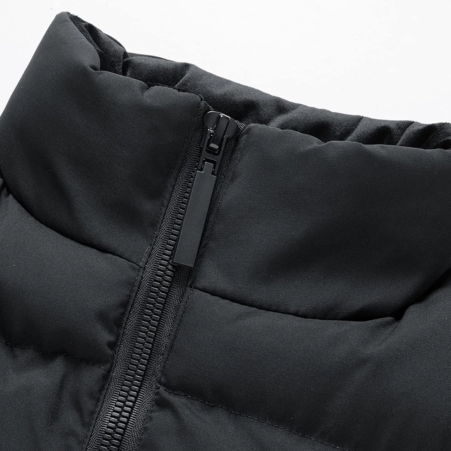 tuduoms Men's Cargo Vests Jacket Waterproof Puffer Jacket Quilted Gilets Cotton Padded Waistcoat Sleeveless Jacket Coat
