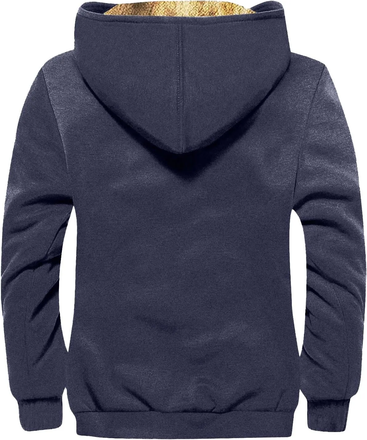 Ugly Christmas Hoodie Fleece Sherpa Lined Full-Zip Sweatshirt Snowflake Reindeer Loose Christmas Sweatshirt Men