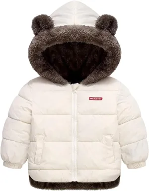 Unisex Toddler Babies Hoodies Jacket Baby Boy Girl Little Cute Bear Sweatshirt Coat Fleece Winter Warm Tops