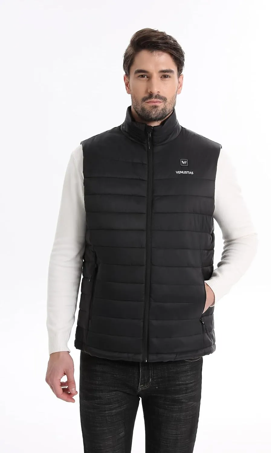 Venustas Men's Heated Vest with Battery, Up to 20 Hours of Warmth, Winter Quilted Vest for Outdoor