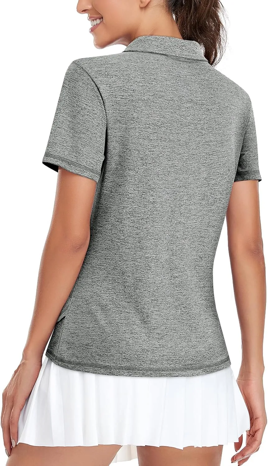 Viracy Women's Golf Shirt Short Sleeve Loose Fitting 1/4 Zip Up Polo Shirt UV Protection Fast Dry Athletic Tops S-3XL