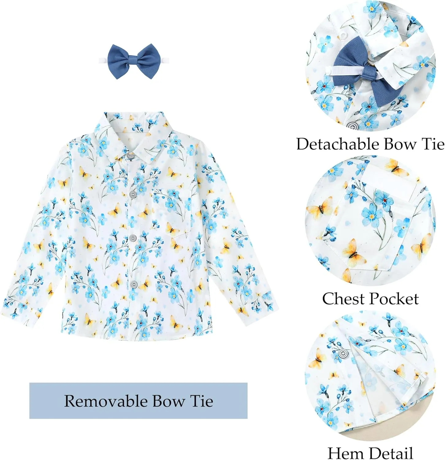 WESIDOM Toddler Boy Clothes Suit Formal Dress Shirt Bowtie Vest Boutonniere Suspender Pants Boys Gentleman Outfits Set