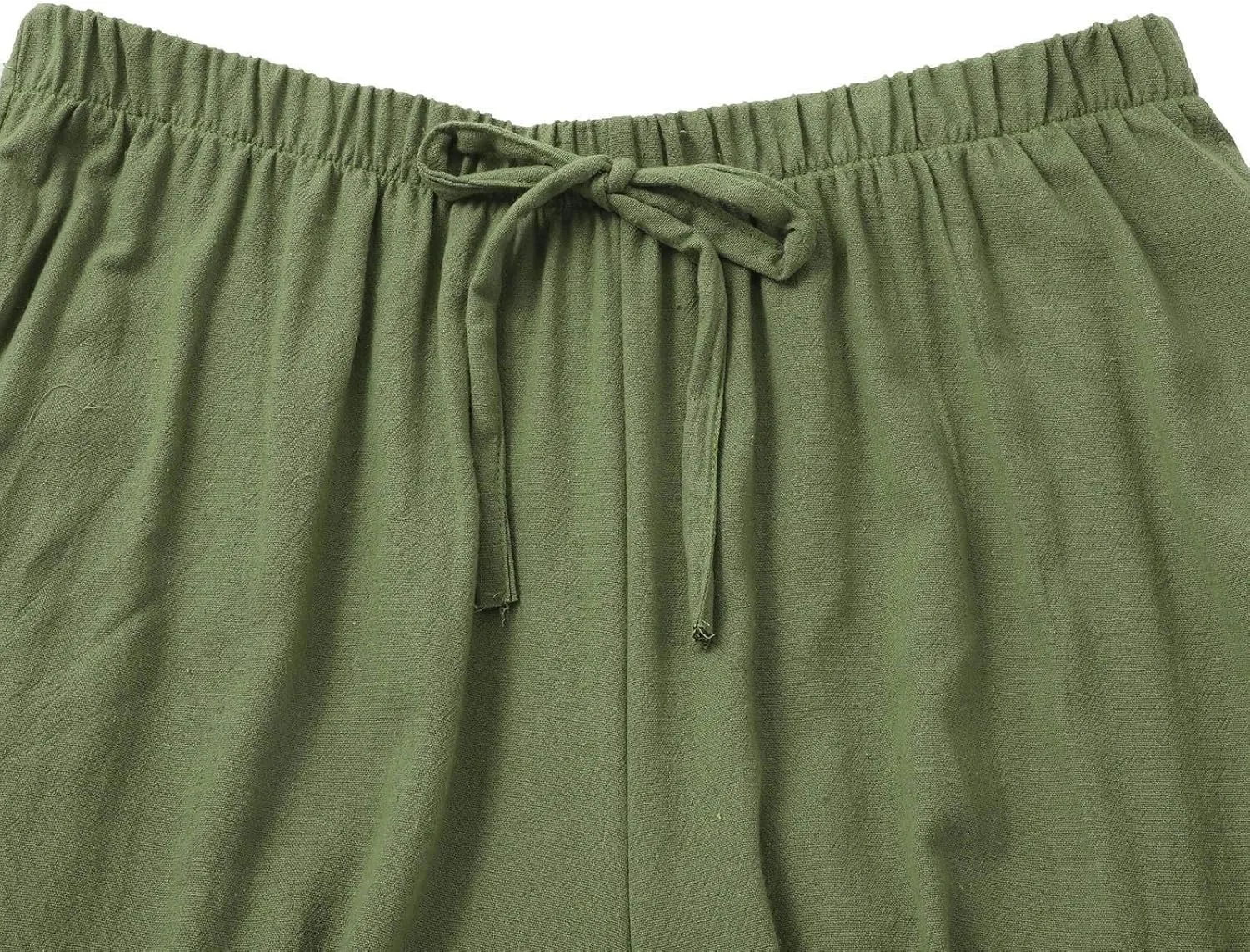 Wide Leg Linen Pants for Women Casual Drawstring High Waisted Palazzo Pants Lightweight Summer Flowy Beach Trousers