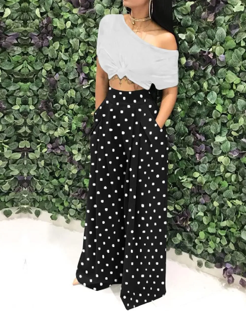 Wide Leg Palazzo Pants for Women, High Waist Business Casual Lounge Pants
