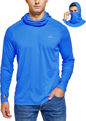 Willit Men's Sun Protection Hoodie UPF 50  Fishing Hiking Shirt Long Sleeve SPF UV Shirt Rash Guard Lightweight
