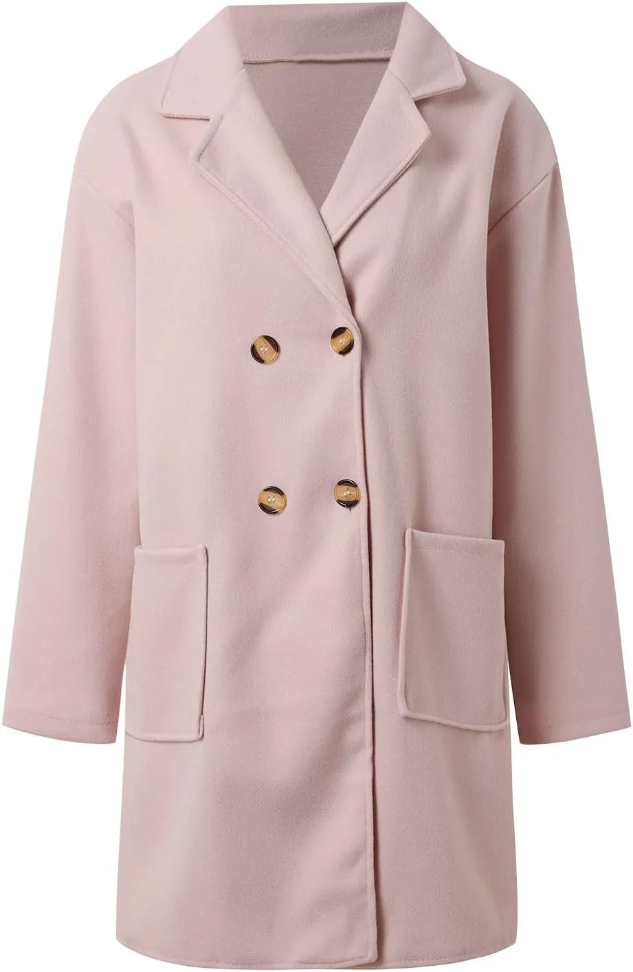 Winter Coats For Women Thick Long Sleeve Fall Trench Coat Lapel Open Front Button Long Cardigan Jacket With Pocket