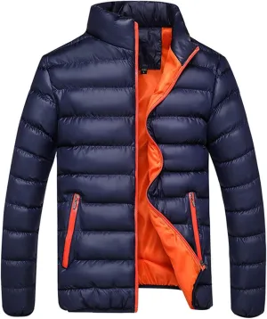 Winter Jackets for Men Lightweight Puffer Jacket Warm Quilted Jacket Plus Size Packable Down Jacket Stand Collar Coat