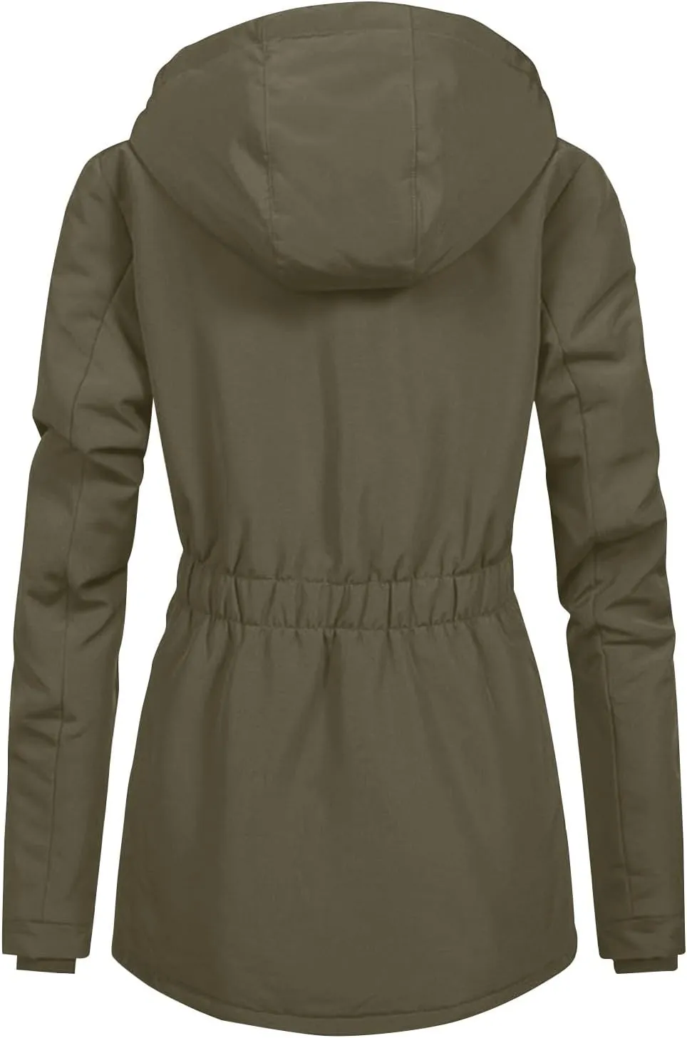 Women Faux Fur Hooded Parka Coats Winter Fleece Sherpa Lined Mid Length Jacket Winter Outwear Windproof Warm Jackets
