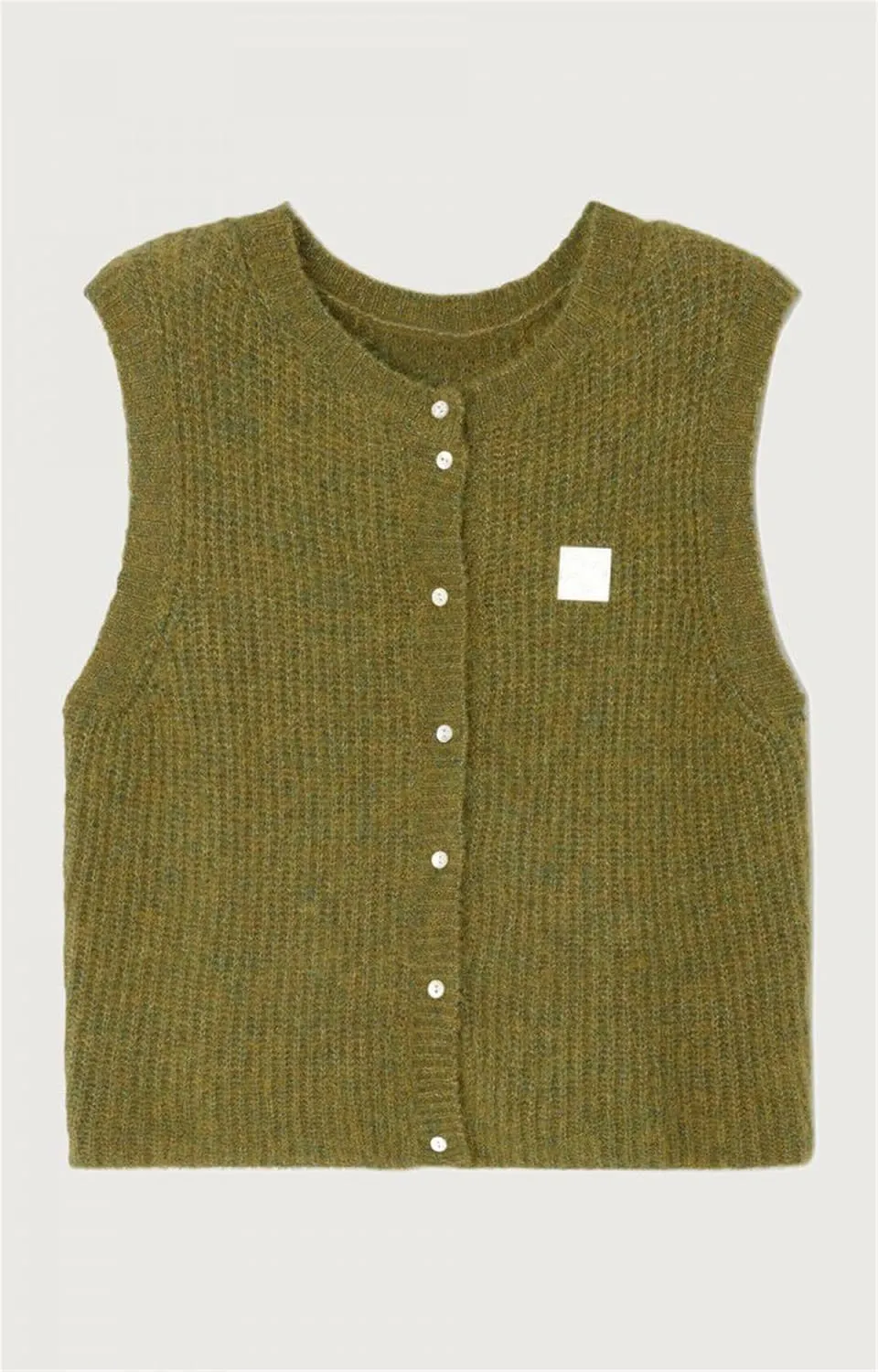 Women Y2k Knitted Sweater Vest Sleeveelss Button Down Round Neck Ribbed Knit Tank Top Cardigan Vest Streetwear