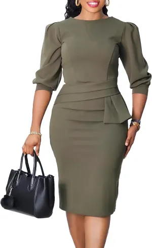 Women's 2024 Summer New Round Neck Pleated Temperament Fashionable Pencil Skirt