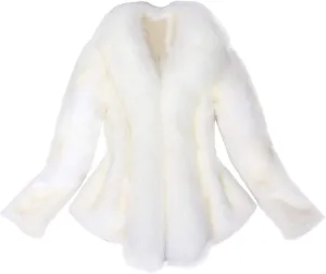 Women's Bride Wedding Party Jacket Faux Fur Coats Wrap Shawl Warm Overcoat Winter Thick Jackets Open Front Cardigan