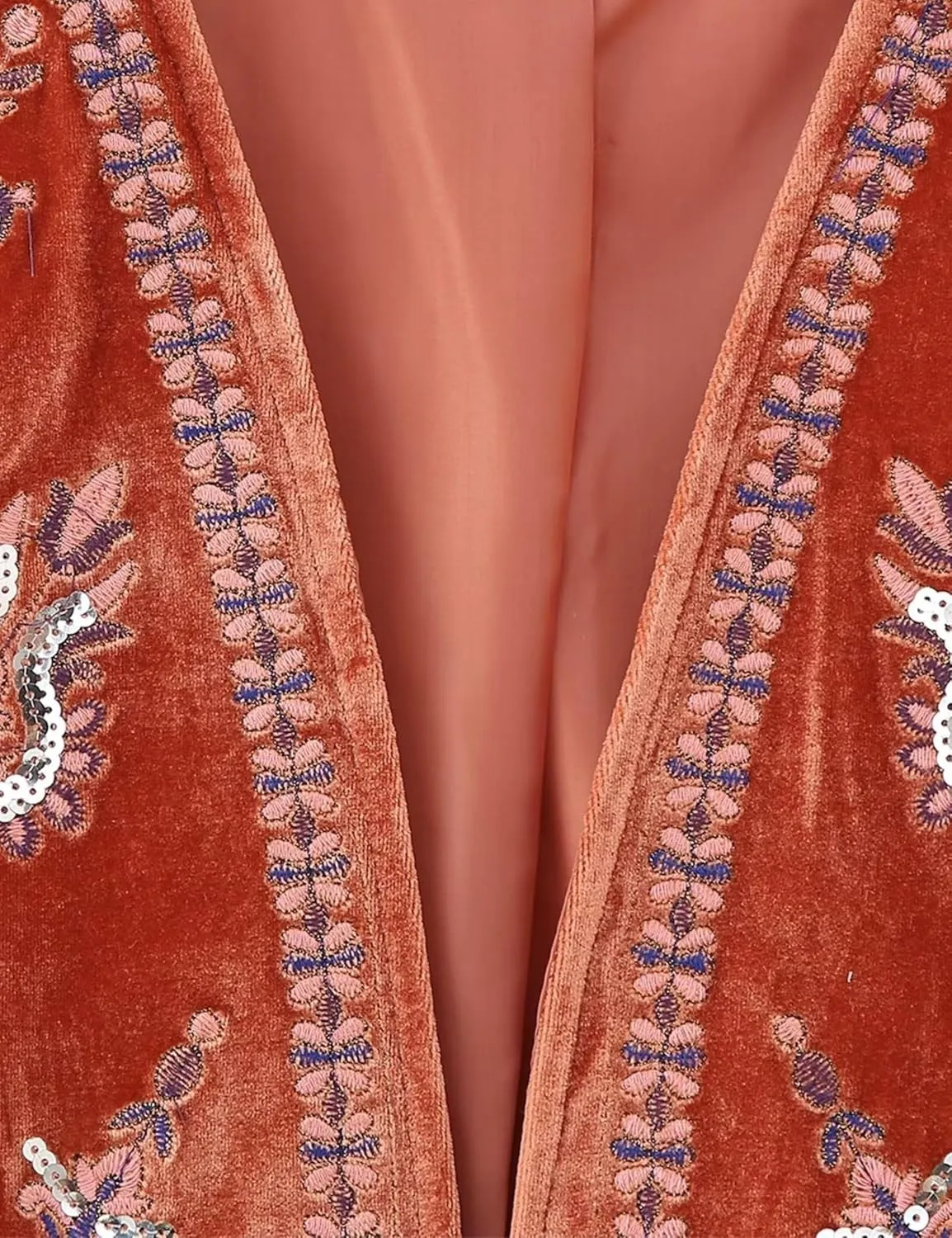 Women's Floral Embroidered Vest Boho Vintage Sleeveless Open Front Crop Cardigan Waistcoat