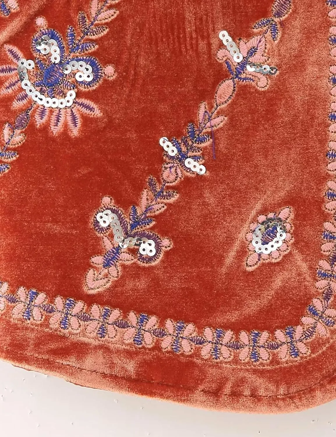 Women's Floral Embroidered Vest Boho Vintage Sleeveless Open Front Crop Cardigan Waistcoat