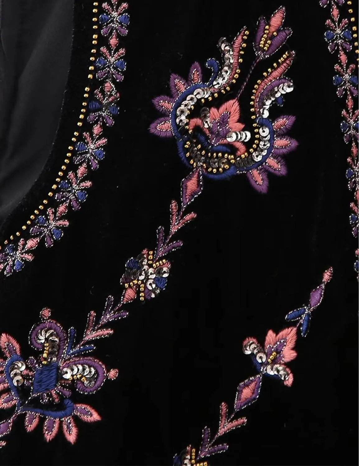 Women's Floral Embroidered Vest Boho Vintage Sleeveless Open Front Crop Cardigan Waistcoat