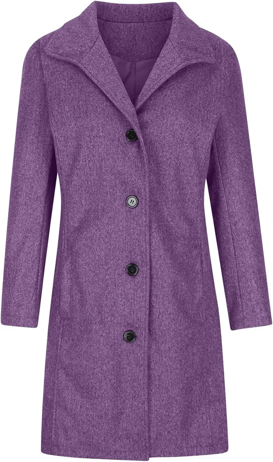 Womens Long Coats Winter Stand Collar Wool Pea Coat Trench Coat Wool Blend Peacoat Thicken Blazer Jackets Fashion