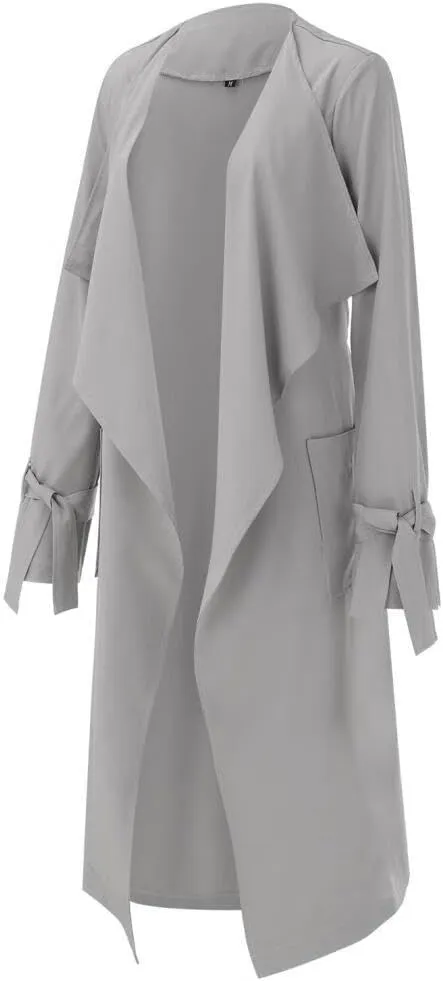 Women's Long Sleeve Open Front Casual Jackets Trendy Lapel Collar Lightweight Blazer