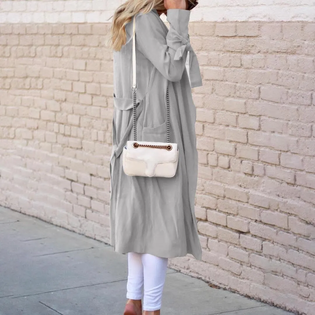 Women's Long Sleeve Open Front Casual Jackets Trendy Lapel Collar Lightweight Blazer