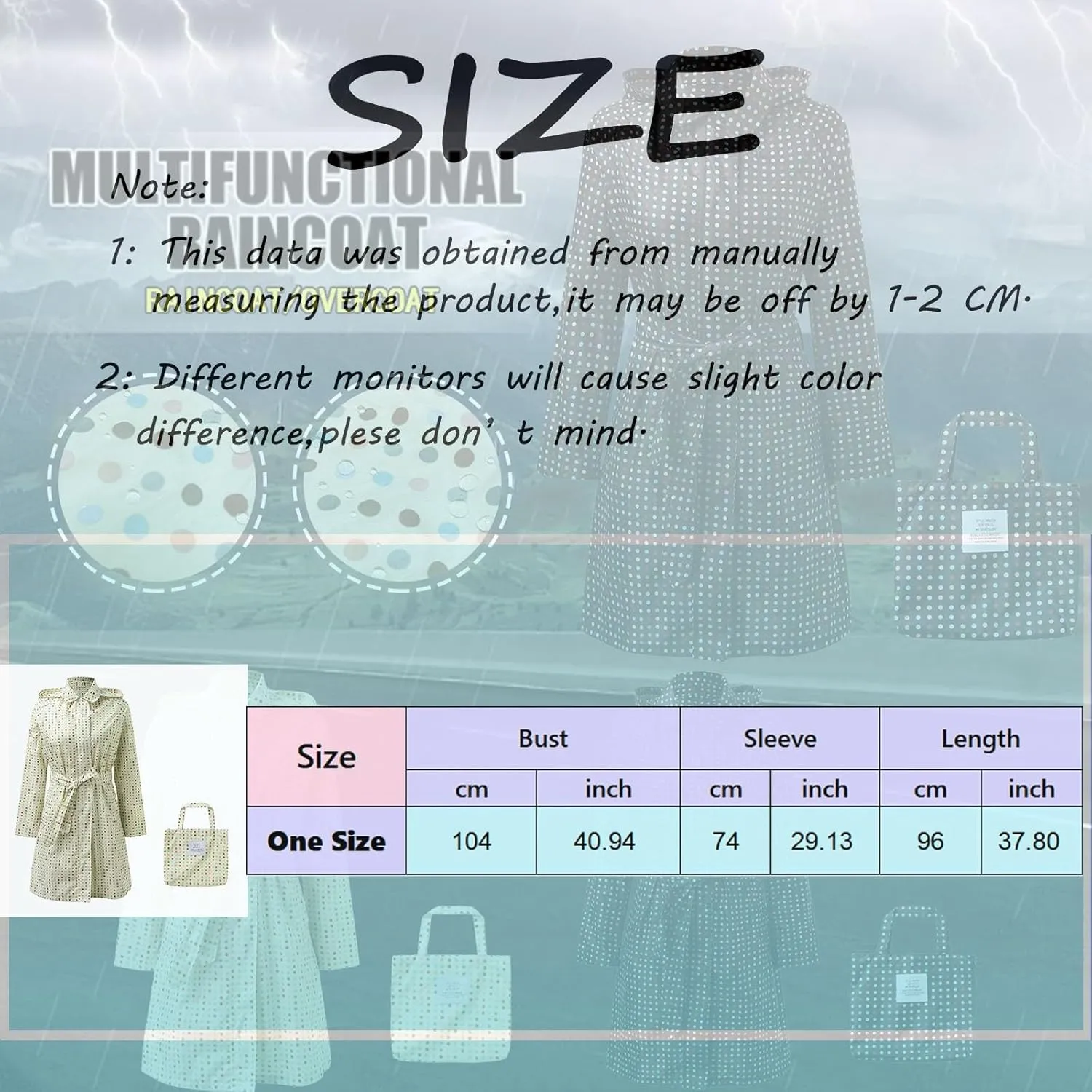 Womens Packable Rain Jacket with Hood Waterproof Long Trench Coats Hooded Raincoat Lightweight Rain Coat Outdoor Windbreaker
