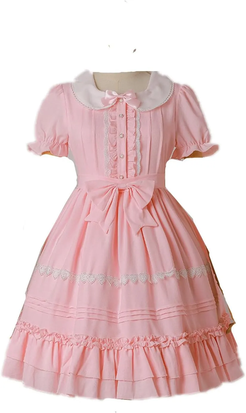 Womens Pan Collar Steampunk Victorian Renaissance Dress Plus Size Princess Lolita Dres