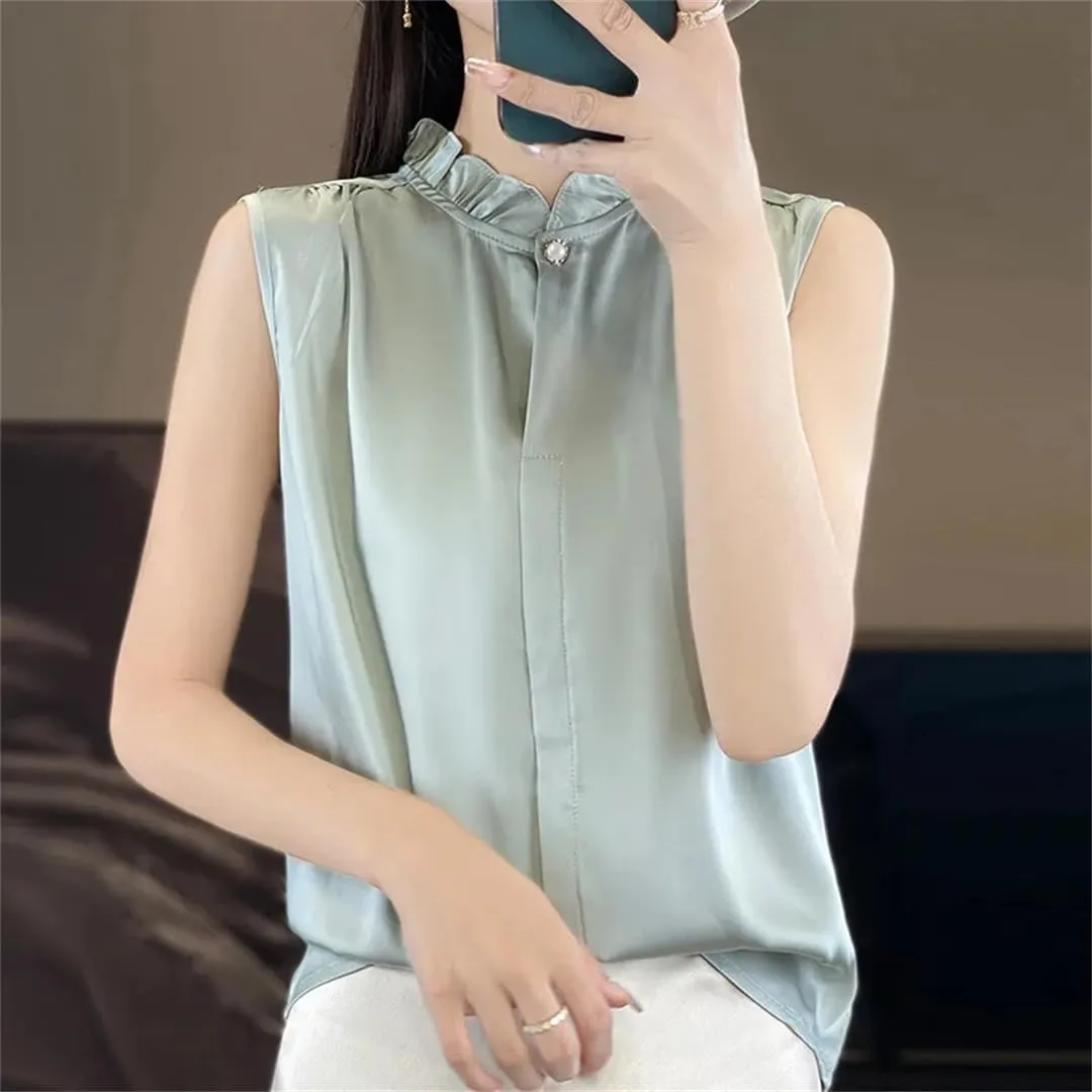 Women's Solid Color Camisole Casual Thin Tops High Street Sleeveless Tops