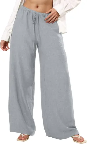 Women's Summer Casual Flowy Wide-Legged Dressy Loose Fit Fashion Pants