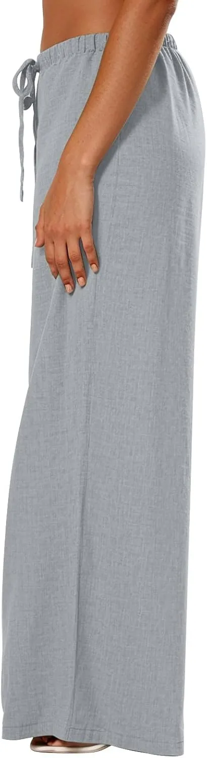 Women's Summer Casual Flowy Wide-Legged Dressy Loose Fit Fashion Pants