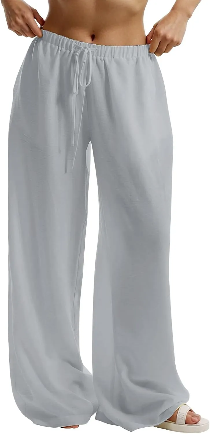 Women's Summer Casual Flowy Wide-Legged Dressy Loose Fit Fashion Pants